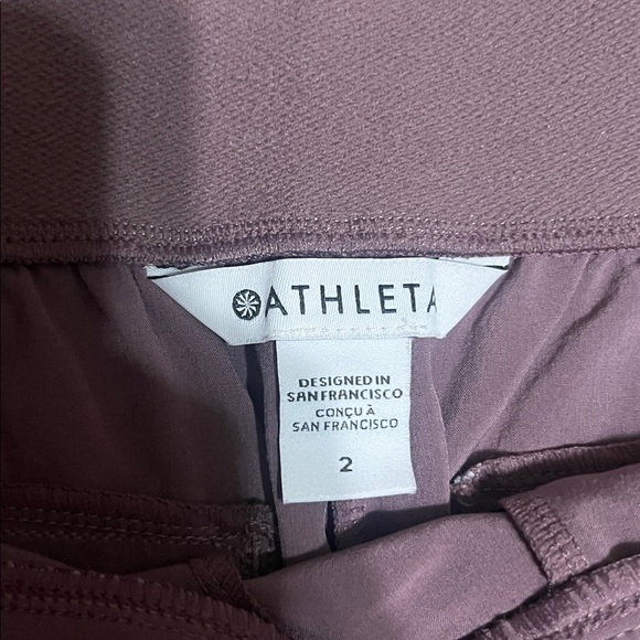 Athleta Brooklyn Heights High Rise Pleated Wide Leg Pant Lilac Opera Mauve 2 - Picture 8 of 9